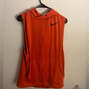 Red Nike hoodie cutoff